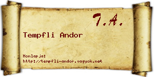 Tempfli Andor névjegykártya
